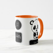 Monogram Schattige Kawaii Panda Beer Gepersonalise Mok (Voorkant rechts)