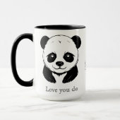 Monogram Schattige Kawaii Panda Beer Gepersonalise Mok (Links)