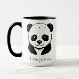 Monogram Schattige Kawaii Panda Beer Gepersonalise Mok