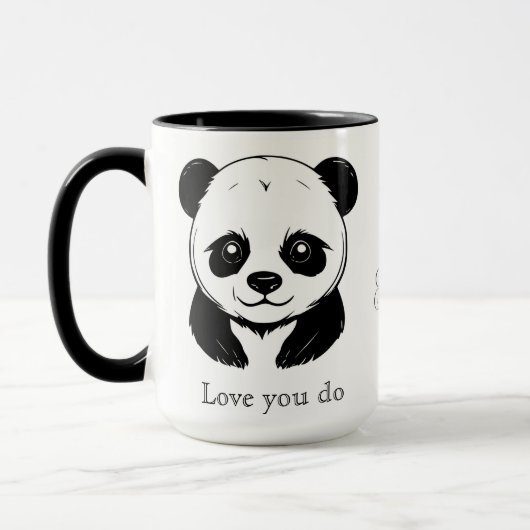 Monogram Schattige Kawaii Panda Beer Gepersonalise Mok (Links)
