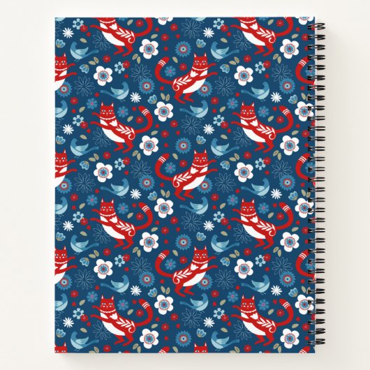 Monogram Schattige Kitty Cat Pattern Notitieboek (Achterkant)