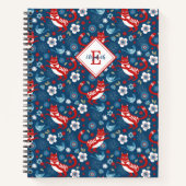 Monogram Schattige Kitty Cat Pattern Notitieboek (Voorkant)