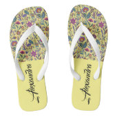 Monogram Schattige klassieker Victoriaans Geel blo Teenslippers (Voetbed)