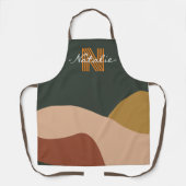 Monogram schattige kleur pallet Groen bruin en roz Schort (Voorkant)