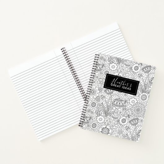 Monogram Schattige Kleurboek Pattern Journal Notitieboek (Binnen)