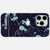 Monogram schattige marine blauw goud wit sneeuw bo Case-Mate iPhone case (Achterkant (horizontaal))