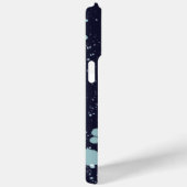 Monogram schattige marine blauw goud wit sneeuw bo Case-Mate iPhone case (Achterkant / Rechts)