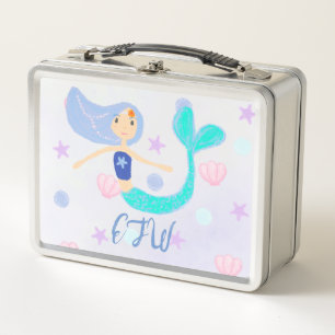 Monogram Schattige Pastel Periwinkle Zeemeermin Pr