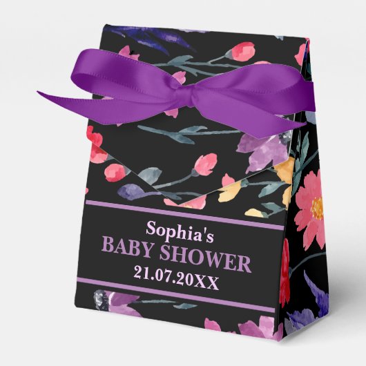 Monogram Schattige Patroon Baby shower Bedankdoosjes (Voorkant Zijde)