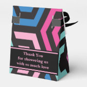 Monogram Schattige Patroon Baby shower Bedankdoosjes (Achterkant)