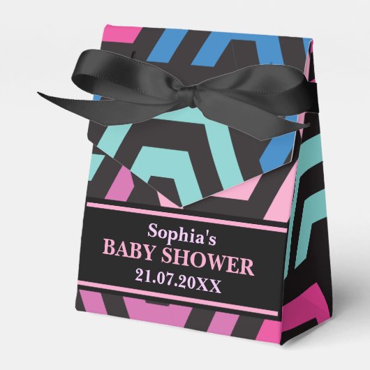 Monogram Schattige Patroon Baby shower Bedankdoosjes (Voorkant Zijde)