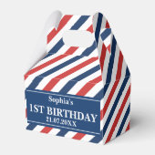 Monogram Schattige Patroon Verjaardag Bedankdoosjes (Voorkant Zijde)