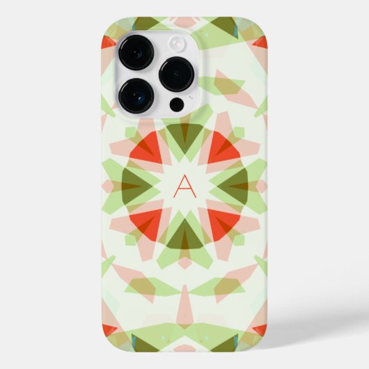 Monogram Schattige Rood  Groen Magic Star Meisje's Case-Mate iPhone Case (Achterkant)