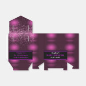 Monogram Schattige roze glitter Baby shower Bedankdoosjes (Uitgevouwen)