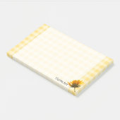 Monogram Schattige Schots patroon Zonnebloem Geel Post-it® Notes (Schuin)