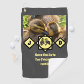 Monogram schattige Twin Ducklings Golfhanddoek (Insitu)