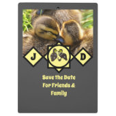 Monogram schattige Twin Ducklings Klembord (Achterkant)