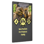 Monogram schattige Twin Ducklings Klembord (Rechts)