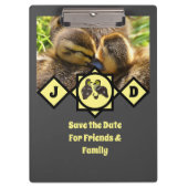 Monogram schattige Twin Ducklings Klembord (Voorkant)