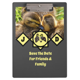 Monogram schattige Twin Ducklings Klembord