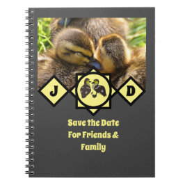 Monogram schattige Twin Ducklings Notitieboek