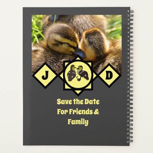 Monogram schattige Twin Ducklings Planner (Achterkant)
