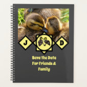 Monogram schattige Twin Ducklings Planner (Voorkant)