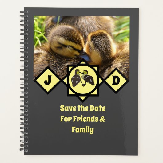 Monogram schattige Twin Ducklings Planner (Voorkant)