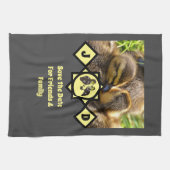 Monogram schattige Twin Ducklings Theedoek (Horizontaal)