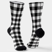 Monogram Schattige Zwart-wit Buffel Plaid Sokken (Gebogen)