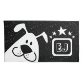 Monogram Schattigee Doodle Hond met Sterren Kussensloop (Achterkant-Rechts)