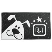 Monogram Schattigee Doodle Hond met Sterren Kussensloop (Voorkant-Rechts)