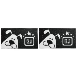 Monogram Schattigee Doodle Hond met Sterren Kussensloop