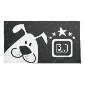 Monogram Schattigee Doodle Hond met Sterren Kussensloop (Achterkant-Links)