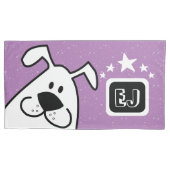 Monogram Schattigee Doodle Hond met Sterren Kussensloop (Voorkant-Links)