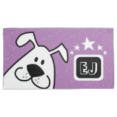 Monogram Schattigee Doodle Hond met Sterren Kussensloop (Voorkant-Rechts)