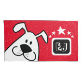 Monogram Schattigee Doodle Hond met Sterren Kussensloop (Achterkant-Rechts)