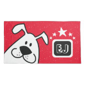 Monogram Schattigee Doodle Hond met Sterren Kussensloop (Achterkant-Links)