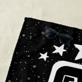 Monogram Schattigee Doodle Hond met Sterren Strandlaken (In situ)