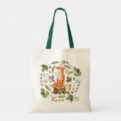 Monogram Schattigee Fox Waterverf Kerst Feestdagen Tote Bag (Achterkant)