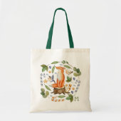 Monogram Schattigee Fox Waterverf Kerst Feestdagen Tote Bag (Voorkant)