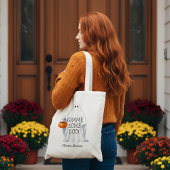 Monogram Schattigee Halloween Ghost met Pumpkin Pa Tote Bag