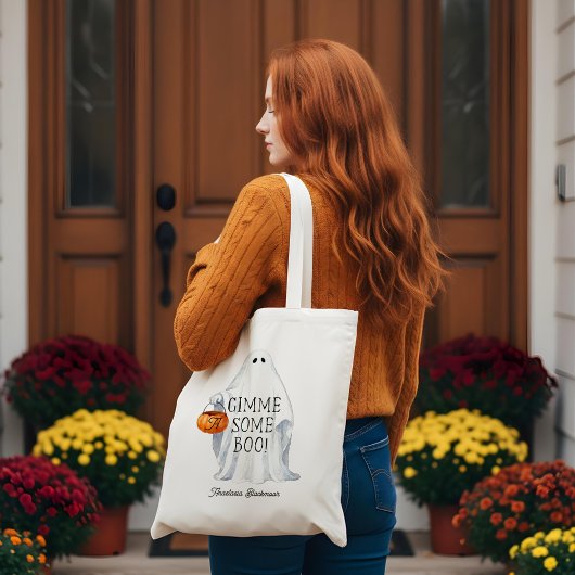 Monogram Schattigee Halloween Ghost met Pumpkin Pa Tote Bag