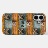 Monogram Schattigee Katten Gebreid Girly Gepersona Case-Mate iPhone Case (Achterkant (horizontaal))