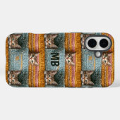 Monogram Schattigee Katten Gebreid Girly Gepersona Case-Mate iPhone Case (Achterkant (horizontaal))
