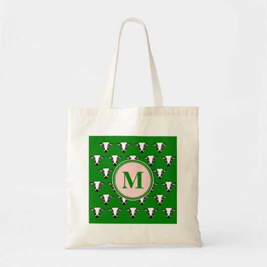 Monogram Schattigee Koe gezichtspatroon Tote Bag (Voorkant)