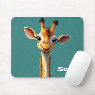 Monogram Schattigee mooie girly giraff voor haar B Muismat