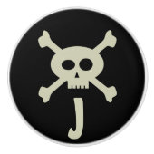 Monogram Schattigee Pirate Skull Crossbones Kabine Keramische Knop (Voorkant)