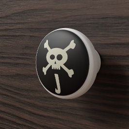 Monogram Schattigee Pirate Skull Crossbones Kabine Keramische Knop