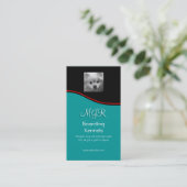 Monogram, Schattigee Pommerse Puppy, rode swoosh Visitekaartje (Staand voorkant)